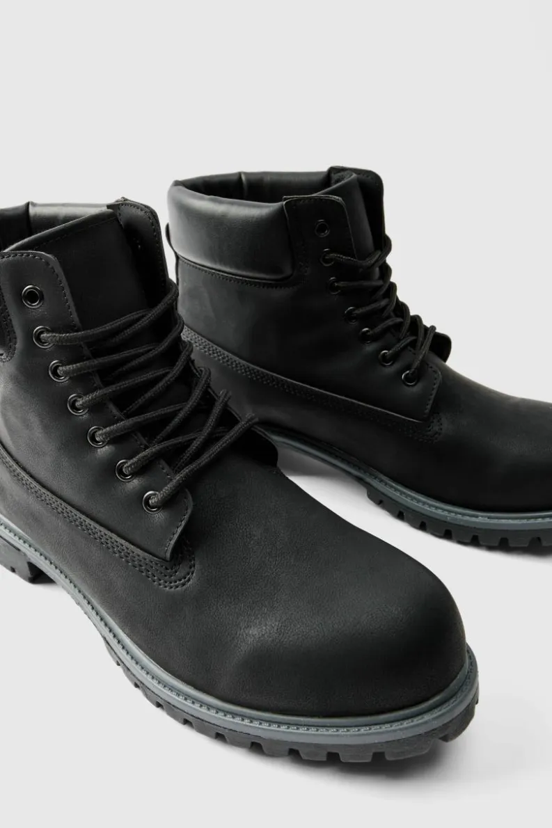 Hot boohooMAN Worker Boot black