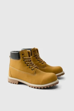 Store boohooMAN Worker Boot tan