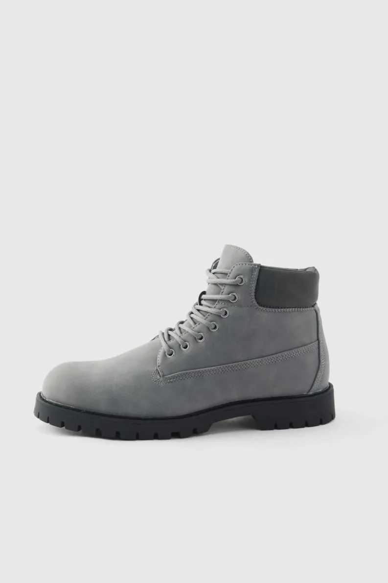 Discount boohooMAN Worker Boot grey