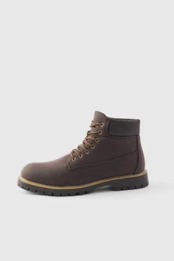 Best Sale boohooMAN Worker Boot chocolate