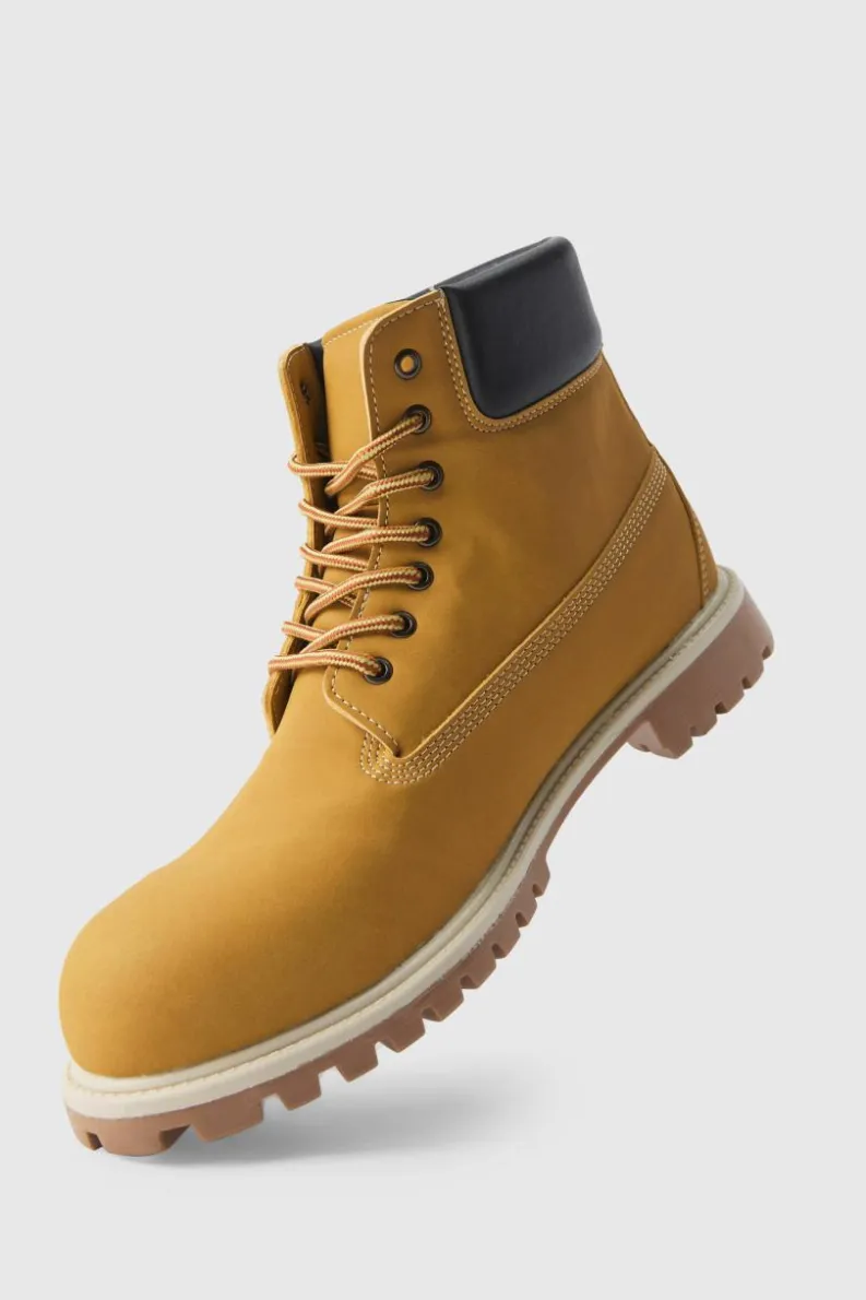 Sale boohooMAN Worker Boots tan