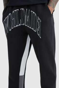 Clearance boohooMAN Worldwide Contrast Stitch Gusset Jogger black