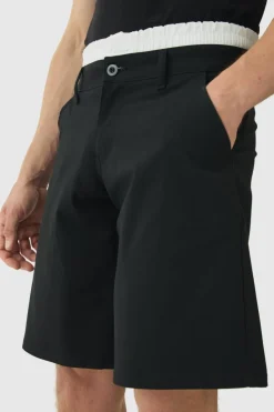 Outlet boohooMAN Woven Jort With Boxer Double Waistband black