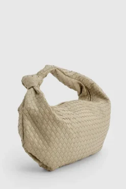 Online boohoo Woven Knot Oversized Shoulder Bag taupe