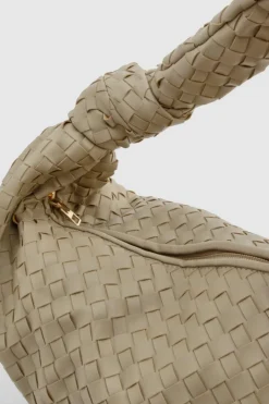 Online boohoo Woven Knot Oversized Shoulder Bag taupe