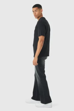 Sale boohooMAN Woven Tab Lounge Top black