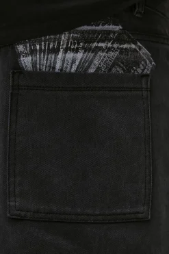 Outlet boohooMAN X-Ray Printed Relaxed Fit Jeans washed black