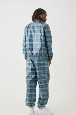 Store boohoo Zip Through Check Pu Harrington Set navy